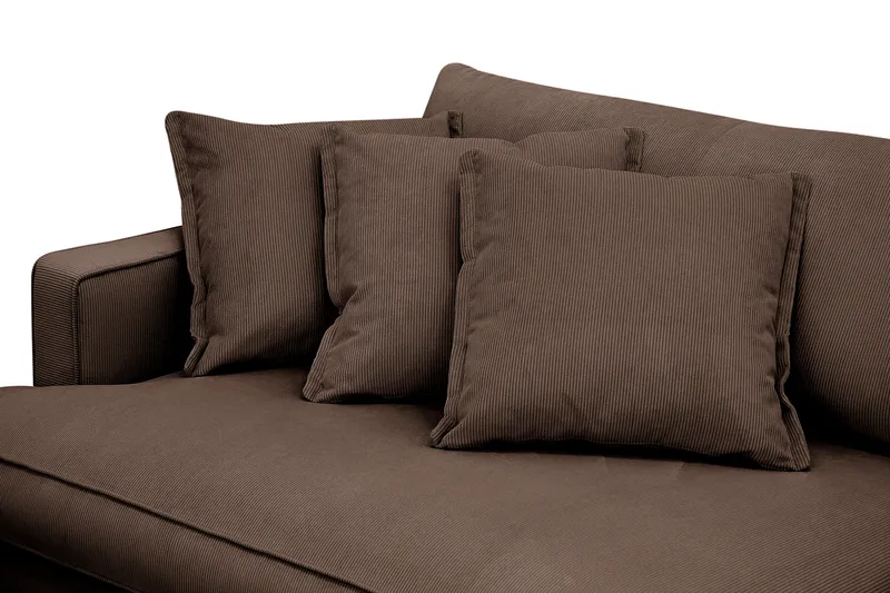 Rossita Lyx 3,5-personers Ekstra Dyb Sofa i Jernbanefløjl - Brun - Møbler - Sofaer - 4 personers sofa