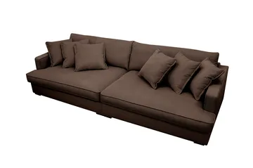 Rossita Lyx 3,5-personers Ekstra Dyb Sofa i Jernbanefløjl - Brun - Møbler - Sofaer - 4 personers sofa
