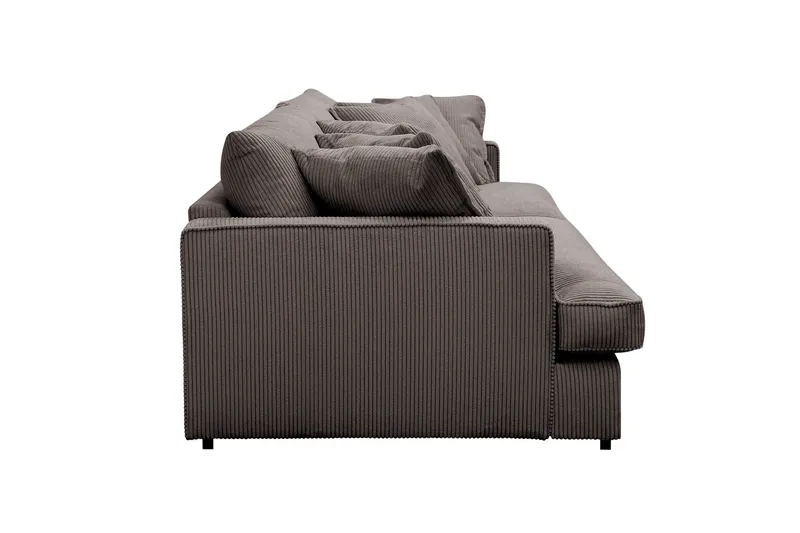 Rossita Lyx 3,5-personers Ekstra Dyb Sofa i Jernbanefløjl - Mørkegrå - Møbler - Sofaer - 4 personers sofa