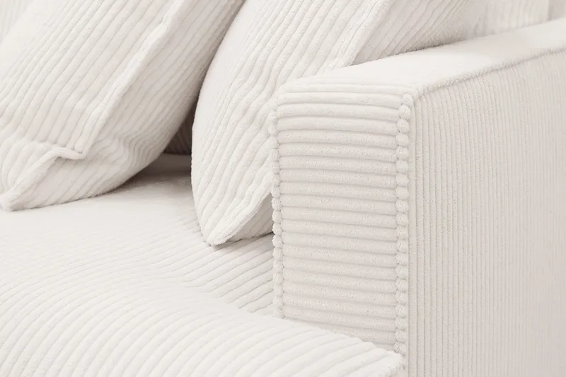 Rossita Lyx 3,5-personers Ekstra Dyb Sofa i Jernbanefløjl - Offwhite - Møbler - Sofaer - 4 personers sofa