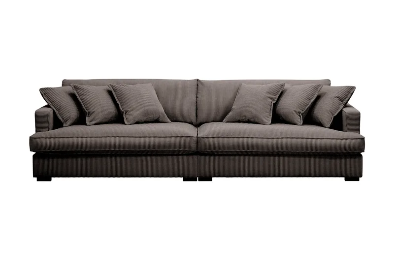 Rossita Lyx 3,5-personers Ekstra Dyb Sofa i Jernbanefløjl - Mørkegrå - Møbler - Sofaer - 4 personers sofa