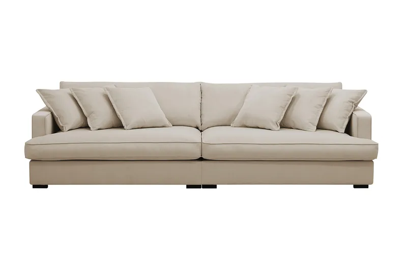 Rossita Lyx 3,5-personers Ekstra Dyb Sofa i Jernbanefløjl - Greige - Møbler - Sofaer - 4 personers sofa