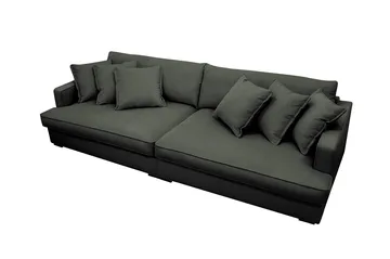 Rossita Lyx 3,5-personers Ekstra Dyb Sofa i Jernbanefløjl - Mørkegrøn - Møbler - Sofaer - 4 personers sofa
