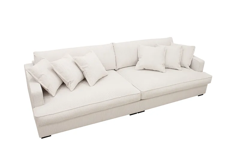 Rossita Lyx 3,5-personers Ekstra Dyb Sofa i Jernbanefløjl - Offwhite - Møbler - Sofaer - 4 personers sofa