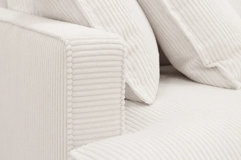 Rossita Lyx 3,5-personers Ekstra Dyb Sofa i Jernbanefløjl - Offwhite - Møbler - Sofaer - 4 personers sofa