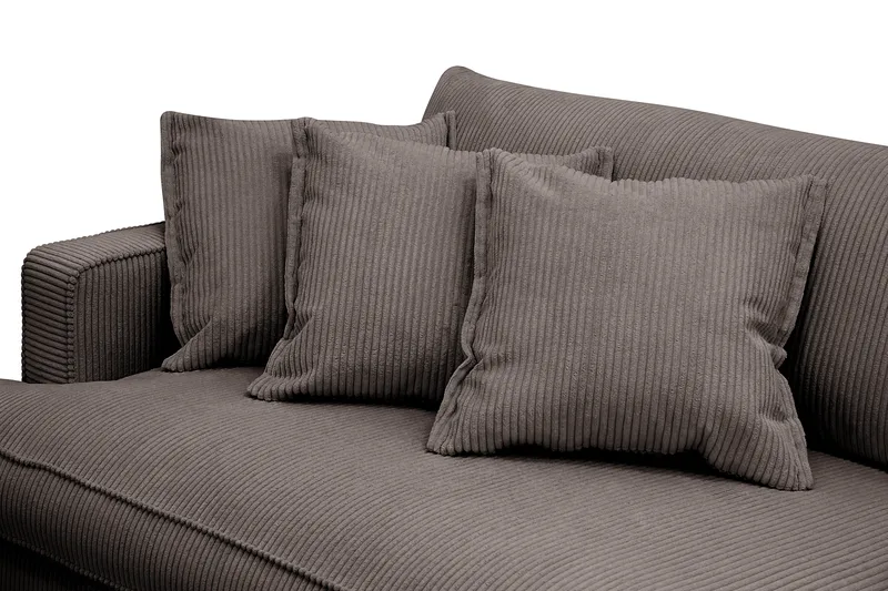 Rossita Lyx 3,5-personers Ekstra Dyb Sofa i Jernbanefløjl - Mørkegrå - Møbler - Sofaer - 4 personers sofa