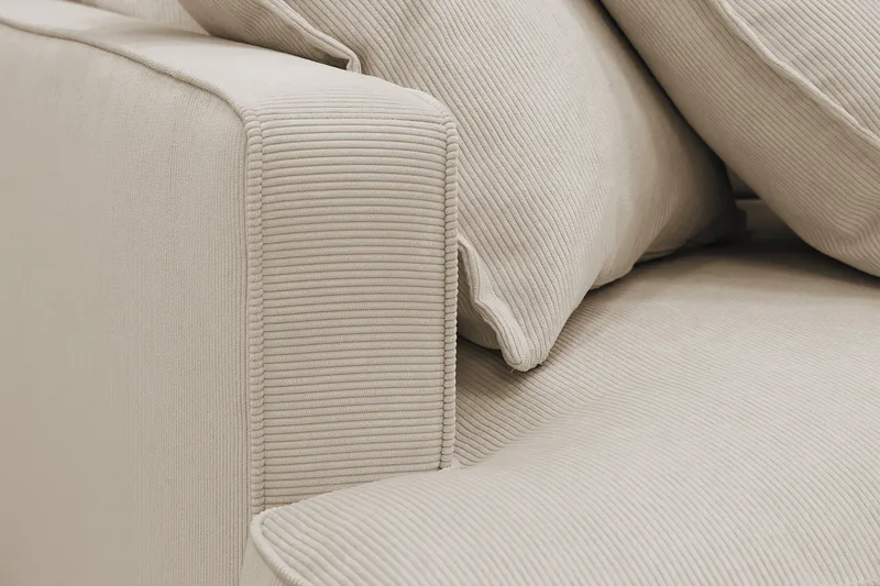 Rossita Lyx 3,5-personers Ekstra Dyb Sofa i Jernbanefløjl - Greige - Møbler - Sofaer - 4 personers sofa