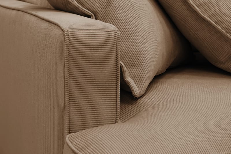 Rossita Lyx 3,5-personers Ekstra Dyb Sofa i Jernbanefløjl - Brun - Møbler - Sofaer - 4 personers sofa