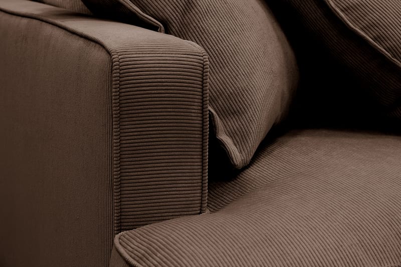 Rossita Lyx 3,5-personers Ekstra Dyb Sofa i Jernbanefløjl - Brun - Møbler - Sofaer - 4 personers sofa