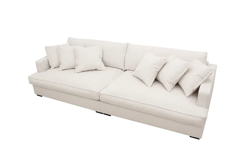 Rossita Lyx 3,5-personers Ekstra Dyb Sofa i Jernbanefløjl - Offwhite - Møbler - Sofaer - 4 personers sofa