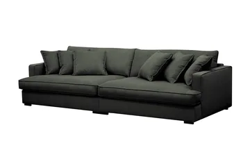 Rossita Lyx 3,5-personers Ekstra Dyb Sofa i Jernbanefløjl - Mørkegrøn - Møbler - Sofaer - 4 personers sofa