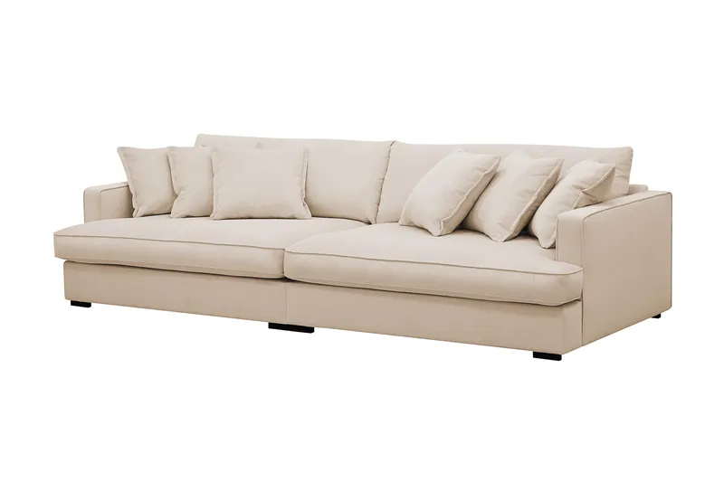 Rossita Lyx 3,5-personers Ekstra Dyb Sofa i Jernbanefløjl - Beige - Møbler - Sofaer - 4 personers sofa