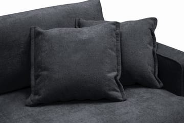 Rossita Lyx 3-personers ekstra dyb sofa i chenille - Trenza 01, Sort Chenille - Møbler - Sofaer - 3 personers sofa