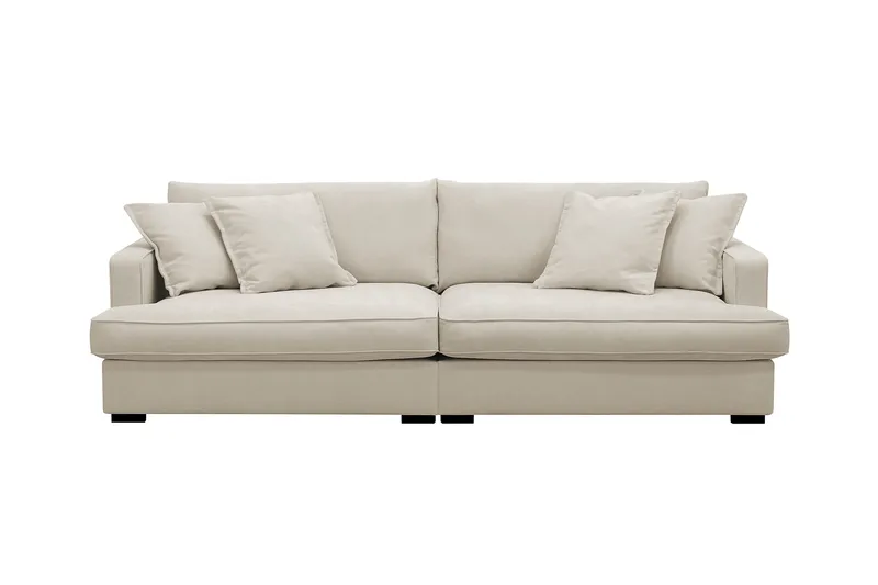 Rossita Lyx 3-personers Ekstra dyb Sofa i Stof - Beige - Møbler - Sofaer - 3 personers sofa