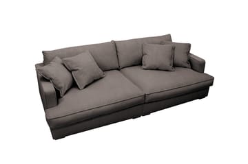 Rossita Lyx 3-personers ekstra dyb sofa i fløjl - Taupe - Møbler - Sofaer - 3 personers sofa