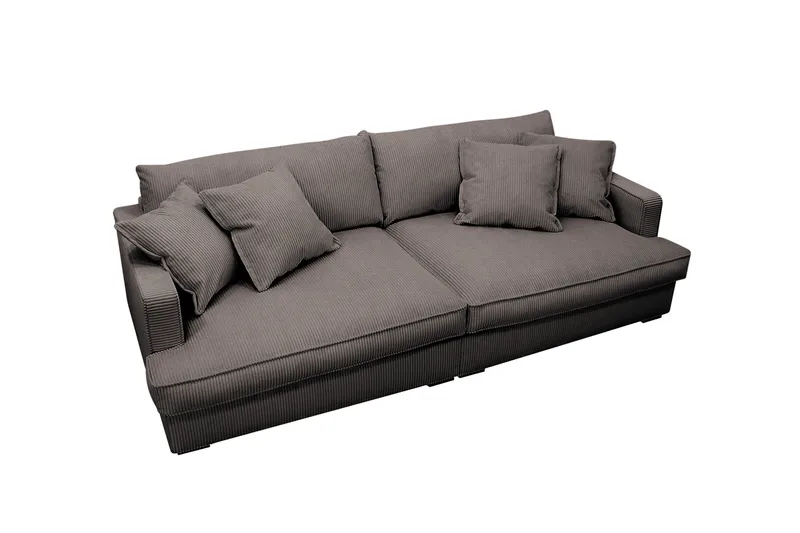 Rossita Lyx 3-personers ekstra dyb sofa i fløjl - Brun - Møbler - Sofaer - 3 personers sofa