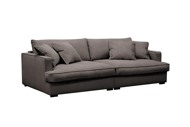 Rossita Lyx 3-personers ekstra dyb sofa i fløjl - Brun - Møbler - Sofaer - 3 personers sofa