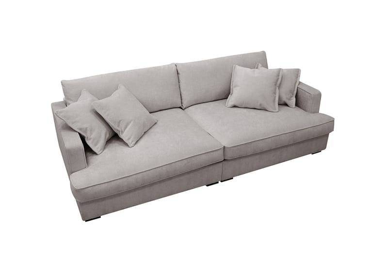 Rossita Lyx 3-personers ekstra dyb sofa i chenille - Grå/Brun - Møbler - Sofaer - 3 personers sofa