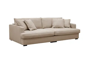 Rossita Lyx 3-personers ekstra dyb sofa i stof - Lysebrun - Møbler - Sofaer - 3 personers sofa