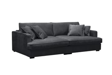 Rossita Lyx 3-personers ekstra dyb sofa i chenille - Trenza 01, Sort Chenille - Møbler - Sofaer - 3 personers sofa