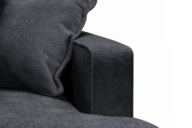 Rossita Lyx 3-personers ekstra dyb sofa i chenille - Sort - Møbler - Sofaer - 3 personers sofa