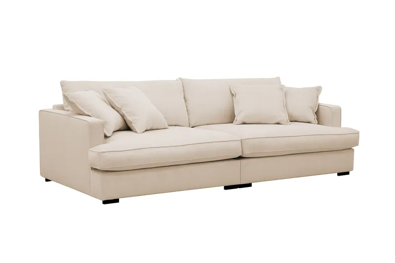 Rossita Lyx 3-personers ekstra dyb sofa i fløjl - Beige - Møbler - Sofaer - 3 personers sofa