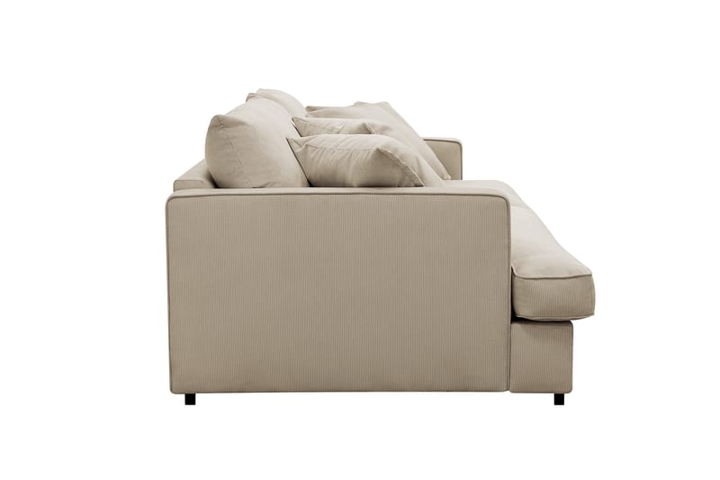 Rossita Lyx 3-personers ekstra dyb sofa i fløjl - Creme - Møbler - Sofaer - 3 personers sofa