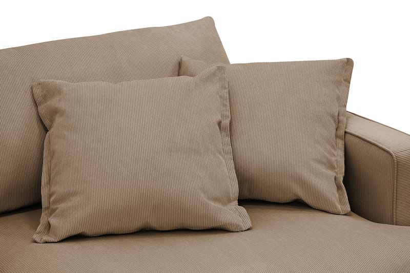 Rossita Lyx 3-personers ekstra dyb sofa i fløjl - Lysebrun - Møbler - Sofaer - 3 personers sofa
