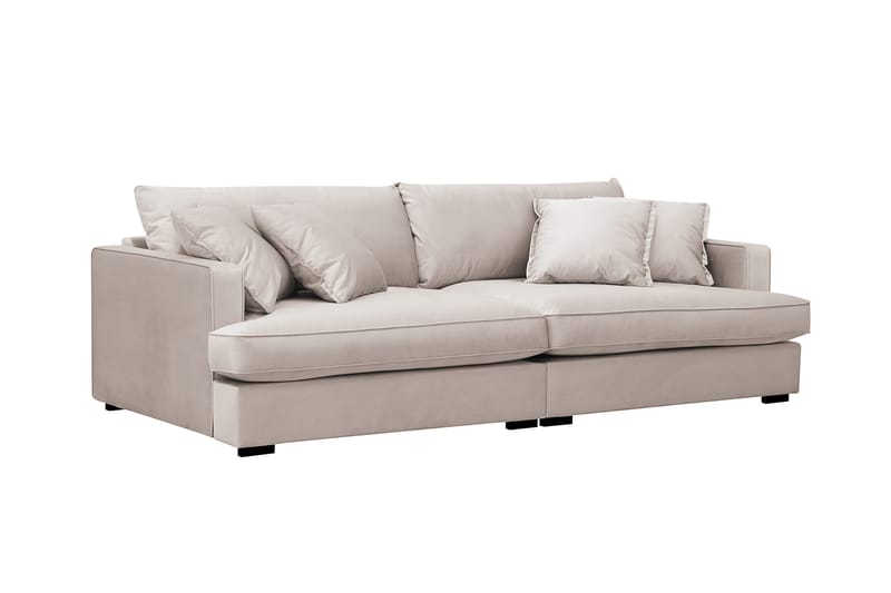 Rossita Lyx 3-personers ekstra dyb sofa i velour - Beige - Møbler - Sofaer - Velour sofaer