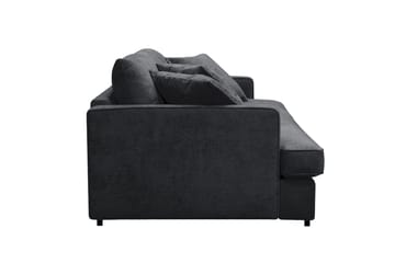 Rossita Lyx 3-personers ekstra dyb sofa i chenille - Trenza 01, Sort Chenille - Møbler - Sofaer - 3 personers sofa