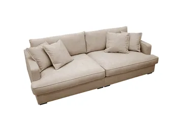 Rossita Lyx 3-personers ekstra dyb sofa i stof - Lysebrun - Møbler - Sofaer - 3 personers sofa