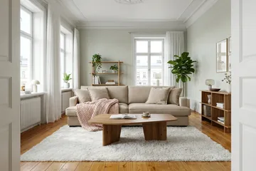 Rossita Lyx 3-personers ekstra dyb sofa i stof - Lysebrun - Møbler - Sofaer - 3 personers sofa