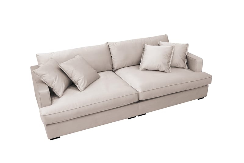 Rossita Lyx 3-personers ekstra dyb sofa i velour - Beige - Møbler - Sofaer - Velour sofaer