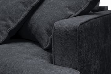 Rossita Lyx 3-personers ekstra dyb sofa i chenille - Trenza 01, Sort Chenille - Møbler - Sofaer - 3 personers sofa