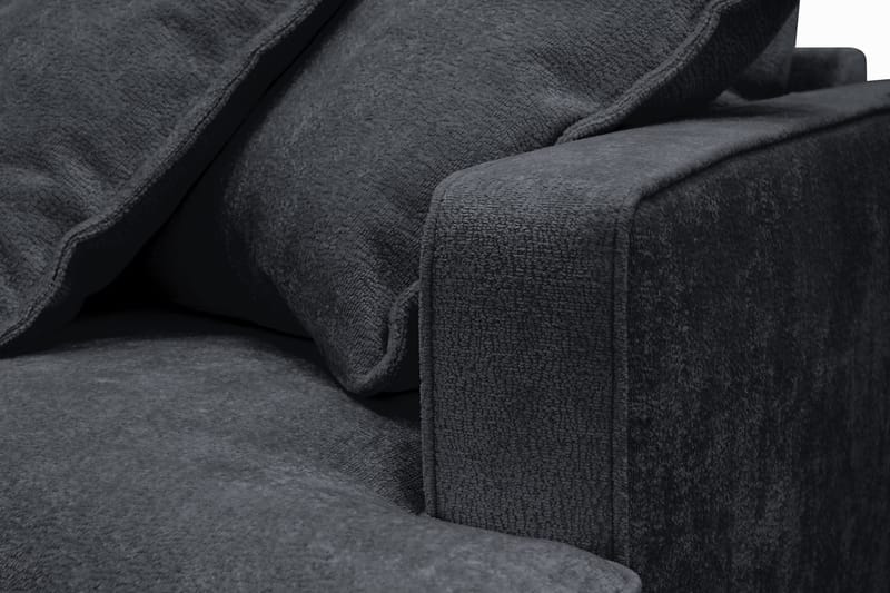 Rossita Lyx 3-personers ekstra dyb sofa i chenille - Sort - Møbler - Sofaer - 3 personers sofa