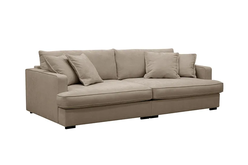 Rossita Lyx 3-personers Ekstra dyb Sofa i Stof - Brun - Møbler - Sofaer - 3 personers sofa