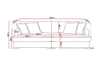 Rossita Lyx 3-personers ekstra dyb sofa i fløjl - Mørkegrøn - Møbler - Sofaer - 3 personers sofa