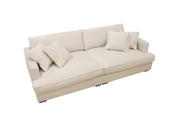 Rossita Lyx 3-personers ekstra dyb sofa i chenille - Trenza 06, Beige Chenille - Møbler - Sofaer - 3 personers sofa