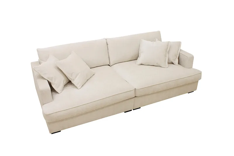 Rossita Lyx 3-personers ekstra dyb sofa i chenille - Beige - Møbler - Sofaer - 3 personers sofa
