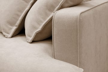 Rossita Lyx 3-personers ekstra dyb sofa i stof - Lysebrun - Møbler - Sofaer - 3 personers sofa