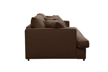 Rossita Lyx 3-personers ekstra dyb sofa i fløjl - Mørkebrun - Møbler - Sofaer - 3 personers sofa