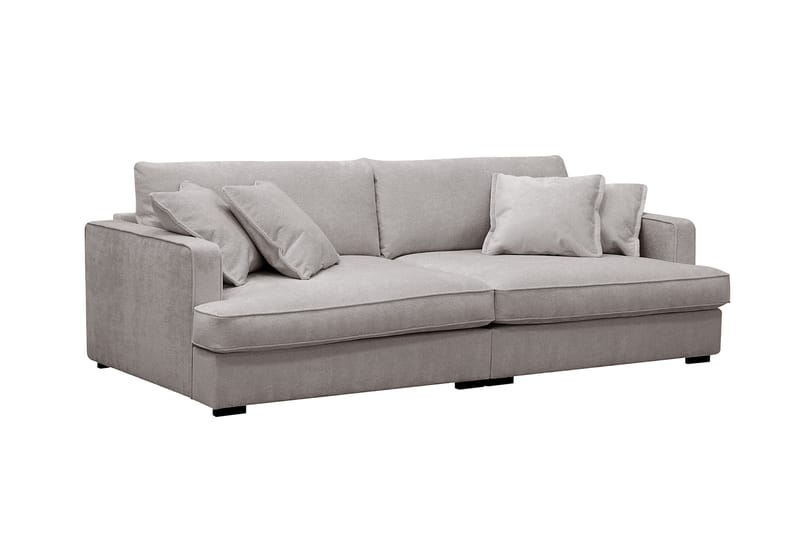 Rossita Lyx 3-personers ekstra dyb sofa i chenille - Grå/Brun - Møbler - Sofaer - 3 personers sofa