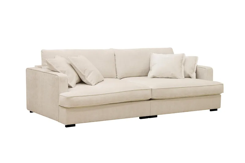 Rossita Lyx 3-personers ekstra dyb sofa i chenille - Beige - Møbler - Sofaer - 3 personers sofa