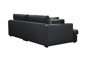 Rossita Lyx 3-personers ekstra dyb sofa i chenille - Trenza 01, Sort Chenille - Møbler - Sofaer - 3 personers sofa