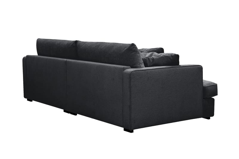 Rossita Lyx 3-personers ekstra dyb sofa i chenille - Sort - Møbler - Sofaer - 3 personers sofa