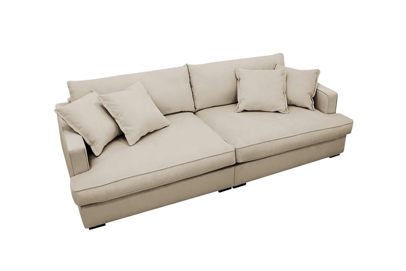 Rossita Lyx 3-personers ekstra dyb sofa i fløjl - Creme - Møbler - Sofaer - 3 personers sofa