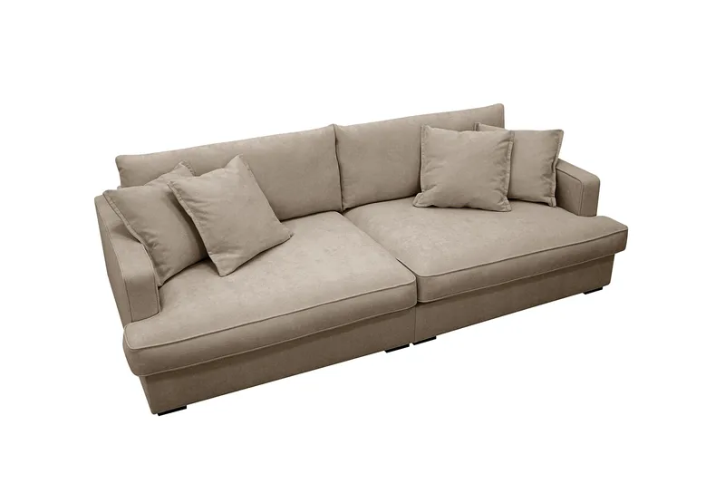 Rossita Lyx 3-personers Ekstra dyb Sofa i Stof - Brun - Møbler - Sofaer - 3 personers sofa