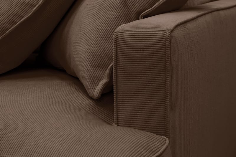 Rossita Lyx 3-personers ekstra dyb sofa i fløjl - Mørkebrun - Møbler - Sofaer - 3 personers sofa