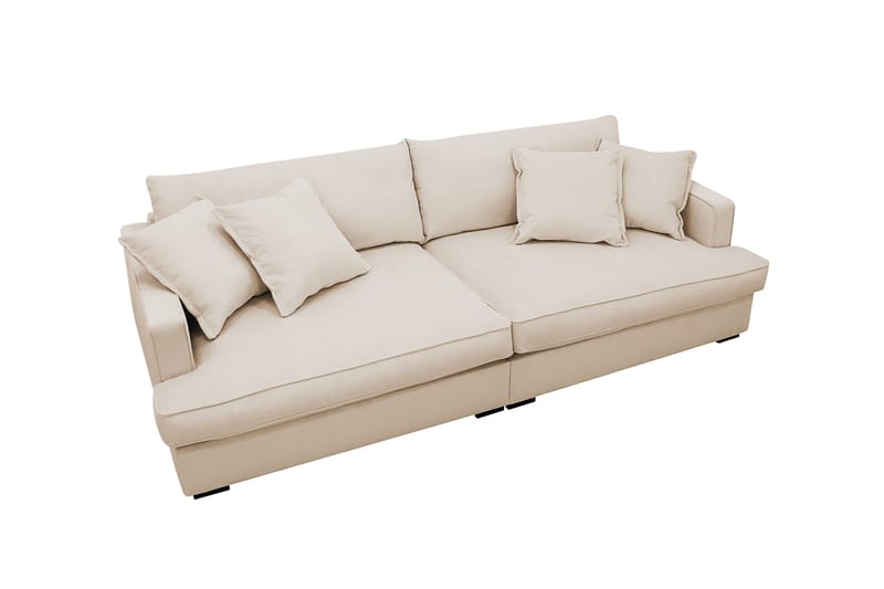 Rossita Lyx 3-personers ekstra dyb sofa i fløjl - Beige - Møbler - Sofaer - 3 personers sofa
