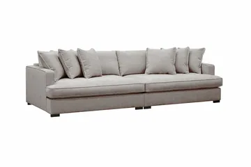 Rossita Lyx 4-personers Ekstra Dyb Sofa i Chenille - Trenza 08, Grå/Brun Chenille - Møbler - Sofaer - 4 personers sofa